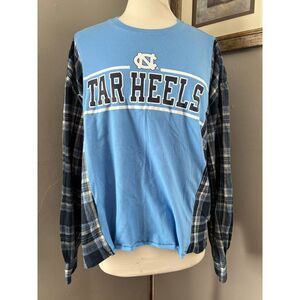 North Carolina Tarheels UPcycled Flannel Tshirt, Sweatshirt